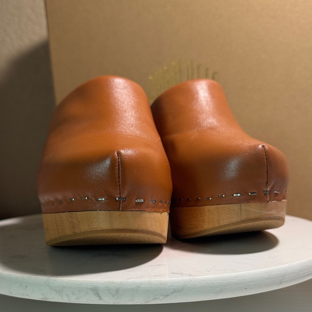 Charlotte Stone Brown Leather Marlo Clog in Luggage - Picture 6 of 8